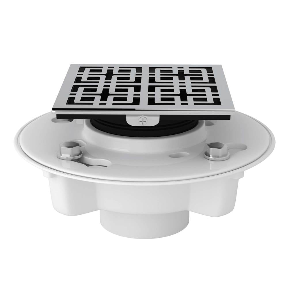 Rohl - PVC 2'' X 3'' Drain Kit With 3142 Weave Decorative Cover - Polished Chrome