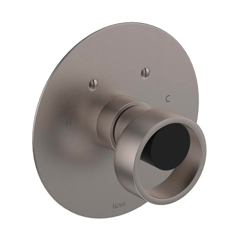 Rohl - EclissiE 3/4'' Thermostatic Trim Without Volume Control - Satin Nickel With Matte Black