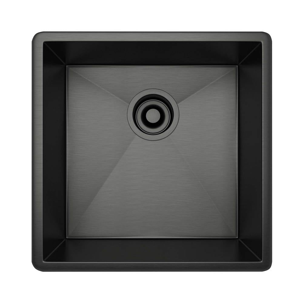 Rohl - ForzeE 15'' Single Bowl Stainless Steel Kitchen Or Bar/Food Prep Sink - Black Stainless Steel