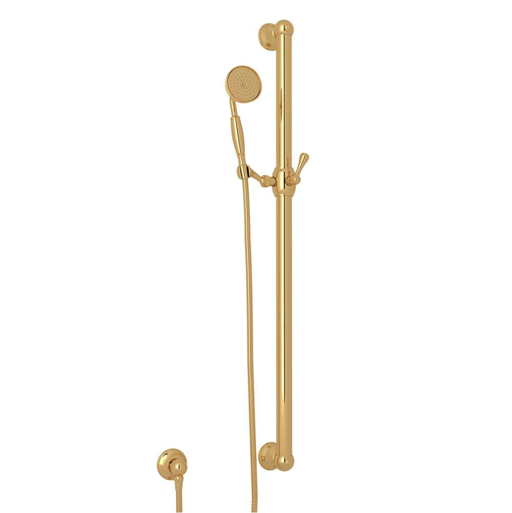 Rohl - Handshower Set With 39'' Grab Bar and Single Function Handshower - Italian Brass