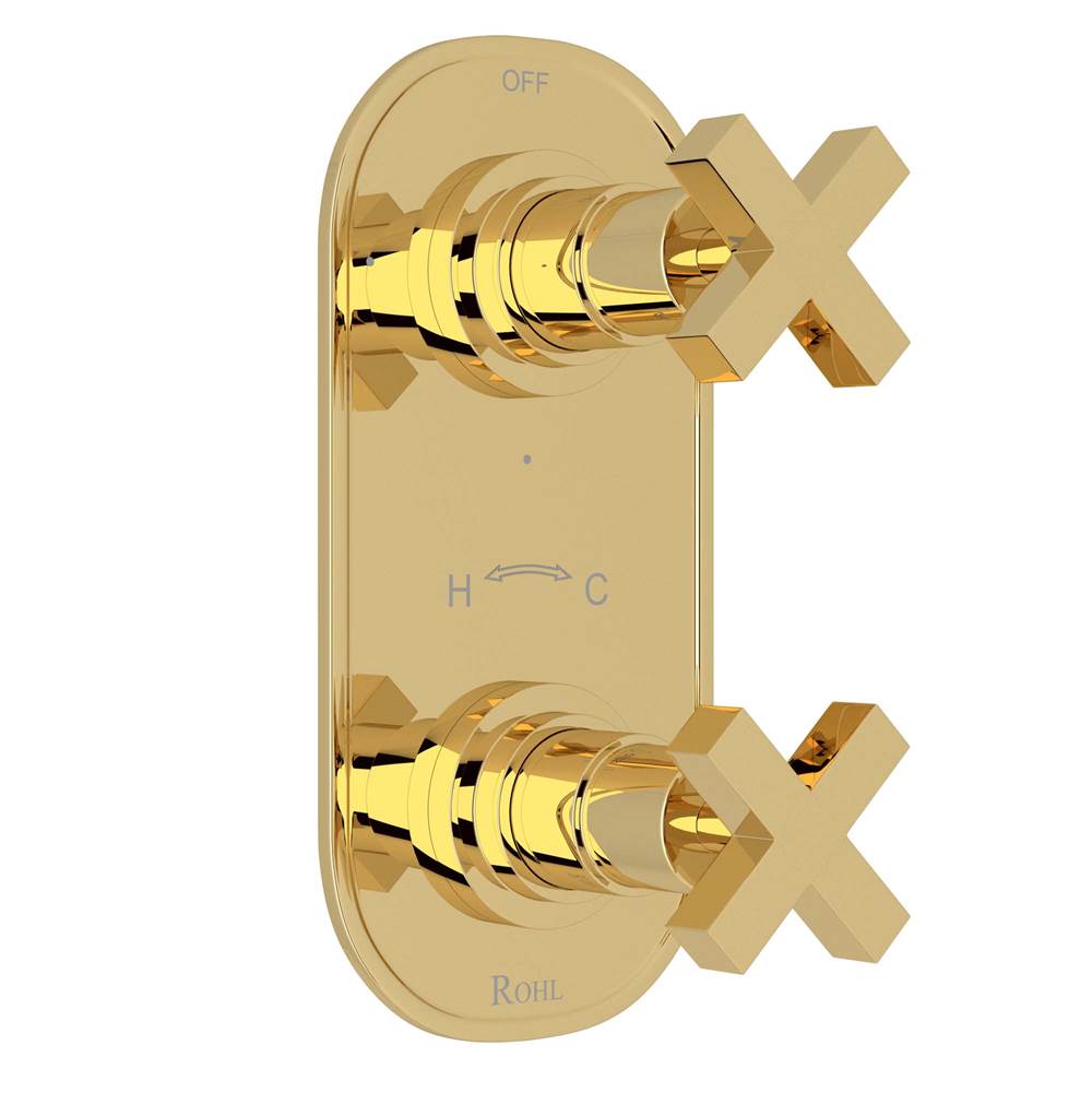 Rohl - Lombardia 1/2'' Thermostatic Trim With Diverter - Unlacquered Brass