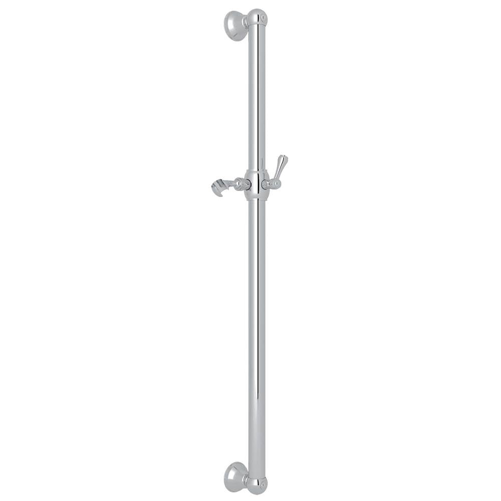 Rohl - 36'' Grab Bar With Sliding Handshower Holder - Polished Chrome