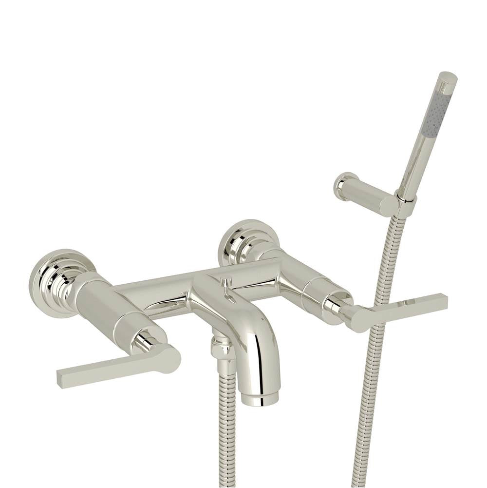 Rohl - Lombardia Exposed Wall Mount Tub Filler - Polished Nickel