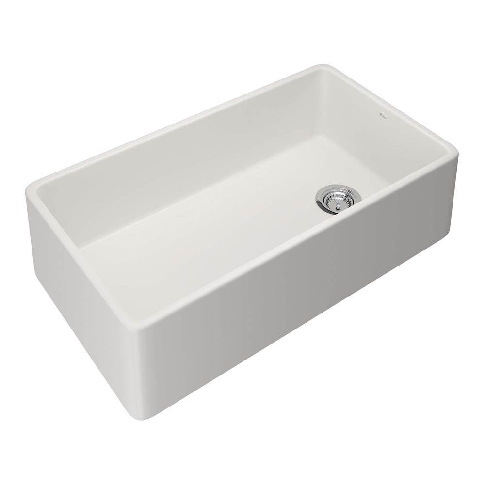 Rohl - AlliaE 36'' Fireclay Single Bowl Farmhouse Apron Front Kitchen Sink - Pergame