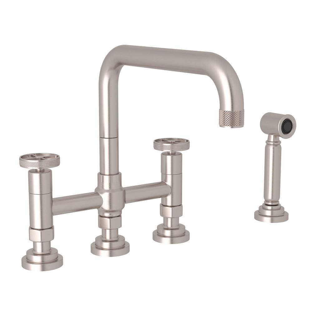 Rohl - CampoE Bridge Kitchen Faucet With Side Spray - Satin Nickel