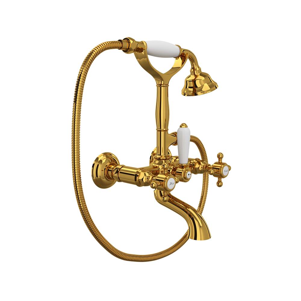 Rohl - Exposed Wall Mount Tub Filler - Unlacquered Brass