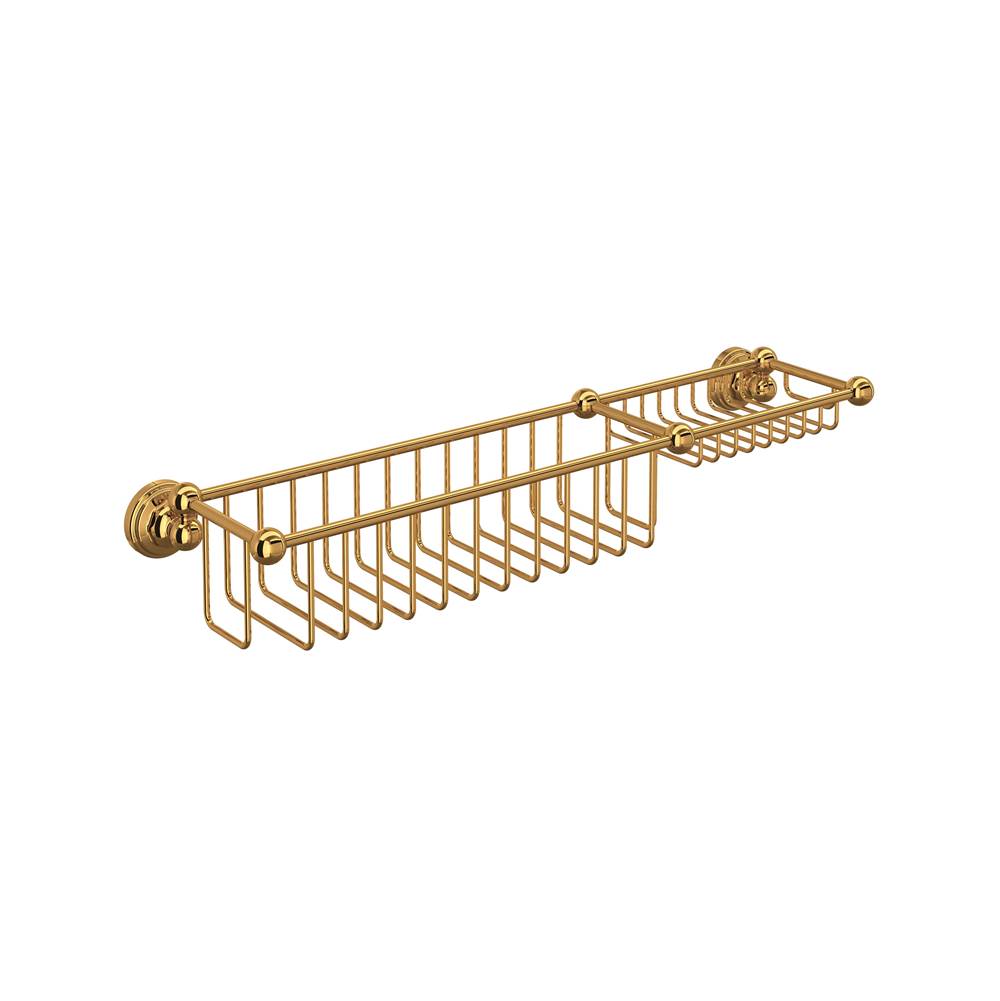 Rohl - 20'' Bottle Basket With Soap Tray - English Gold