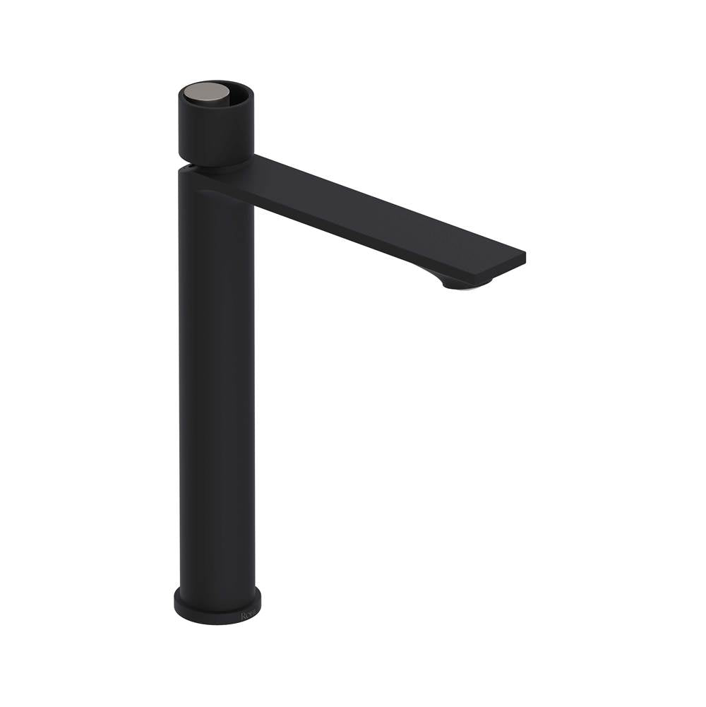 Rohl - EclissiE Single Handle Tall Lavatory Faucet - Matte Black With Satin Nickel