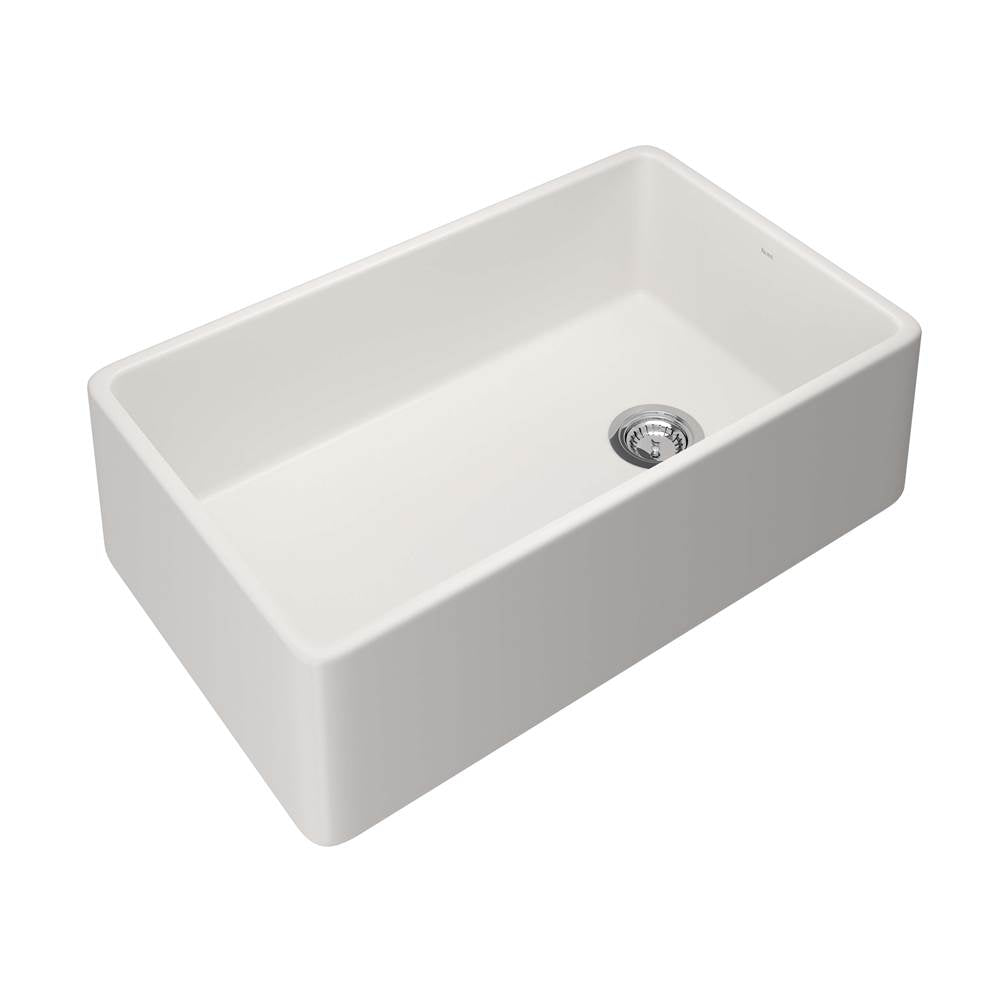 Rohl - AlliaE 32'' Fireclay Single Bowl Farmhouse Apron Front Kitchen Sink - Pergame