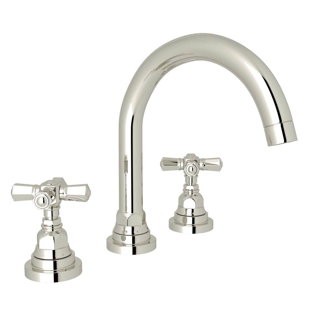 Rohl - San GiovanniE Widespread Lavatory Faucet With C-Spout - Polished Nickel