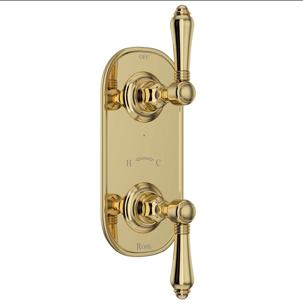 Rohl - 1/2'' Thermostatic Trim With Diverter - Unlacquered Brass