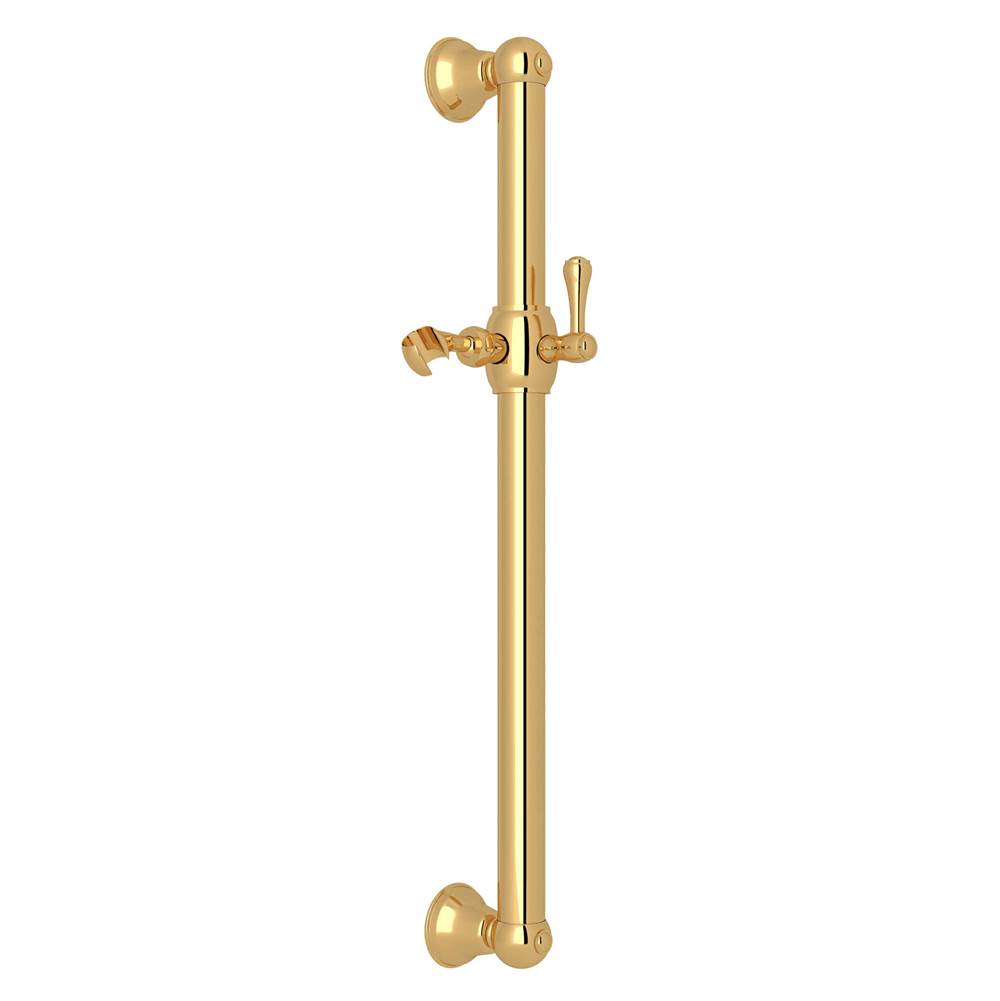 Rohl - 24'' Grab Bar With Sliding Handshower Holder - Italian Brass
