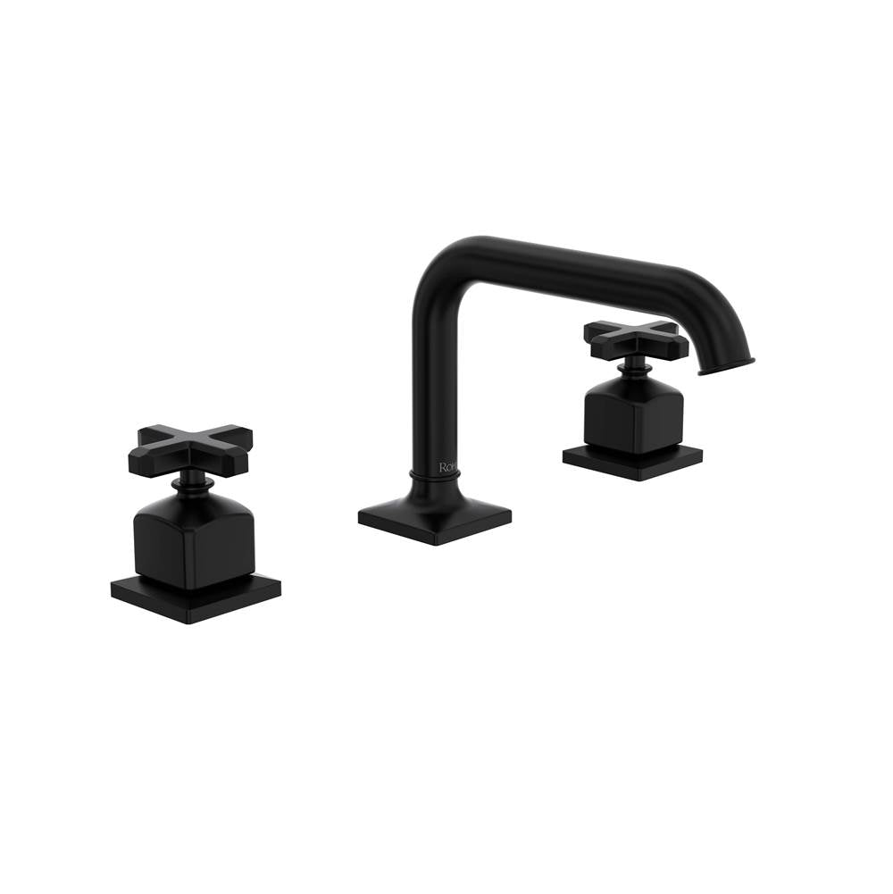 Rohl - ApothecaryE Widespread Lavatory Faucet With U-Spout - Matte Black