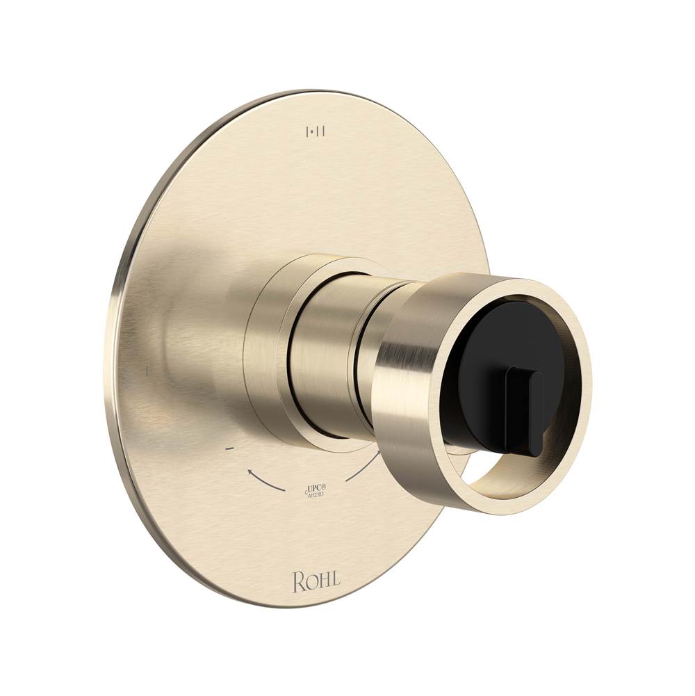Rohl - EclissiE 1/2'' Therm & Pressure Balance Trim With 3 Functions - Satin Nickel With Matte Black