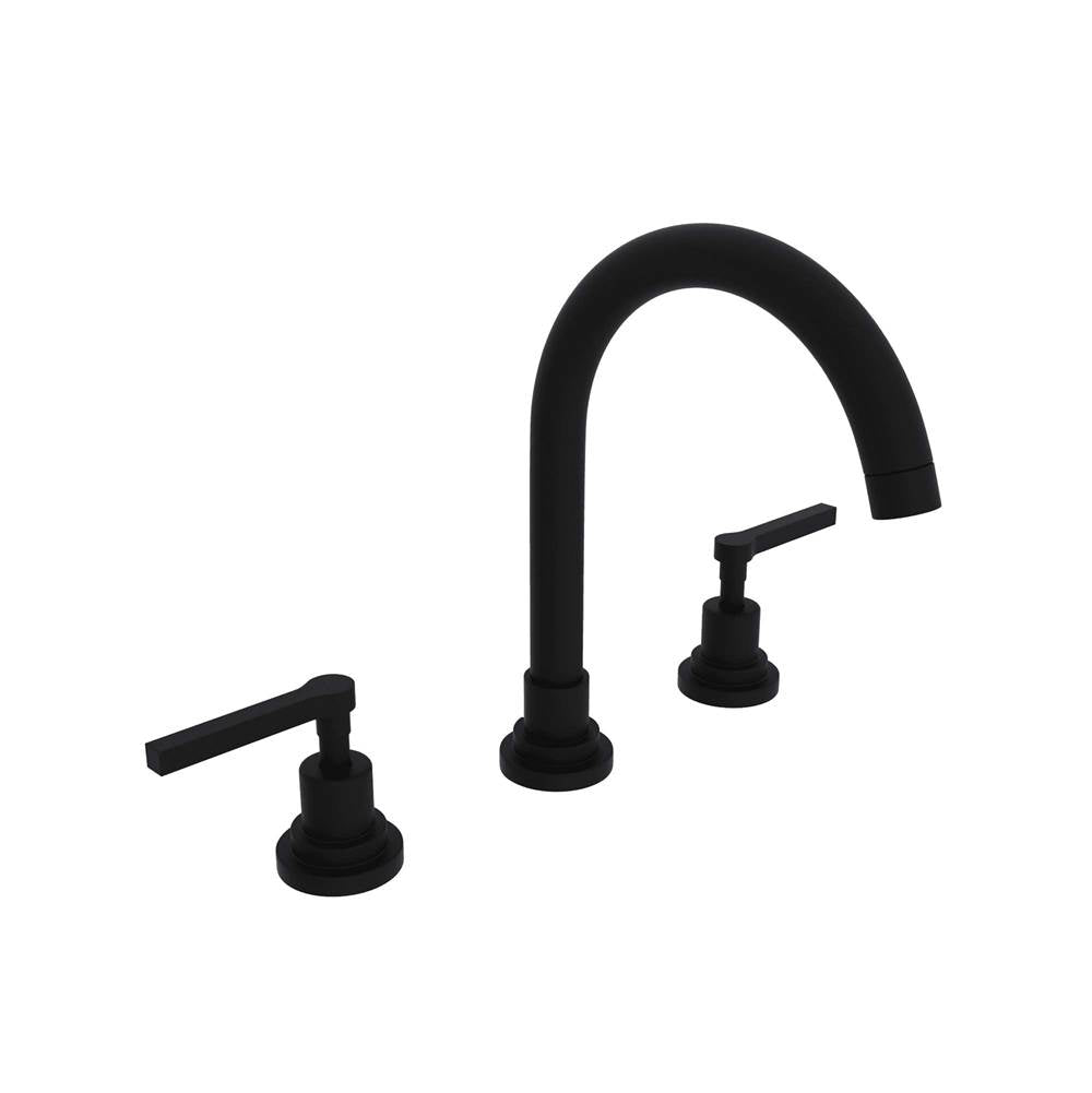 Rohl - Lombardia Widespread Lavatory Faucet With C-Spout - Matte Black