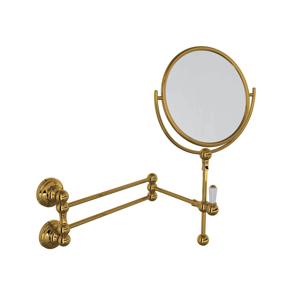Rohl - Wall Mount Makeup Mirror - Unlacquered Brass