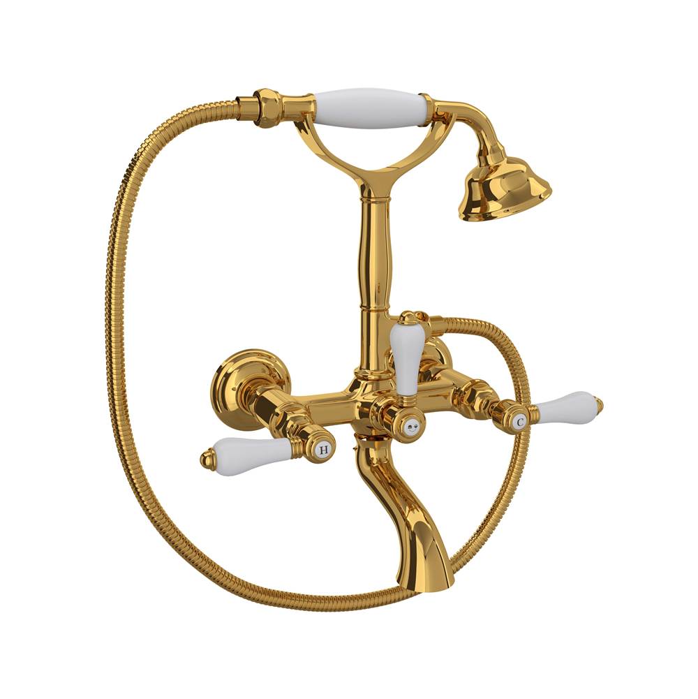 Rohl - Exposed Wall Mount Tub Filler - Unlacquered Brass