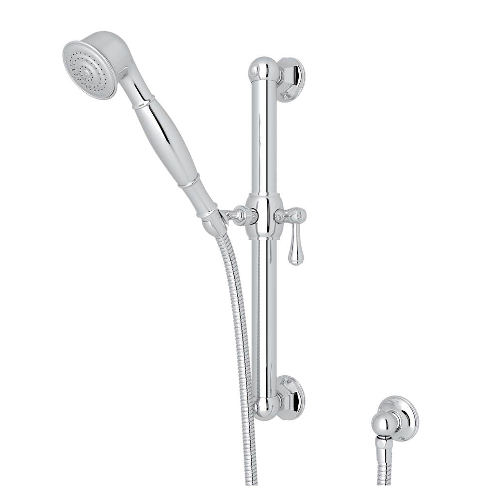 Rohl - Handshower Set With 24'' Grab Bar and Single Function Handshower - Polished Chrome