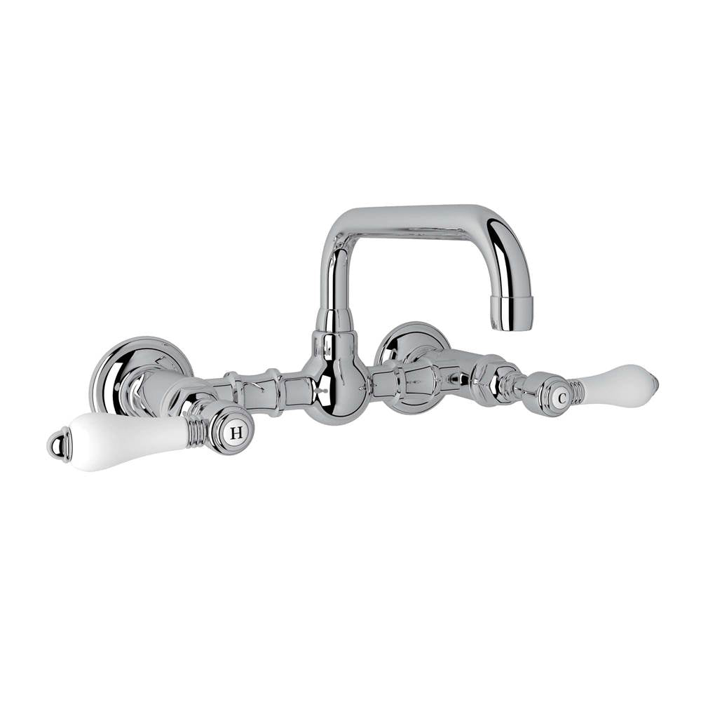 Rohl - Acqui Wall Mount Bridge Lavatory Faucet With U-Spout - Polished Chrome