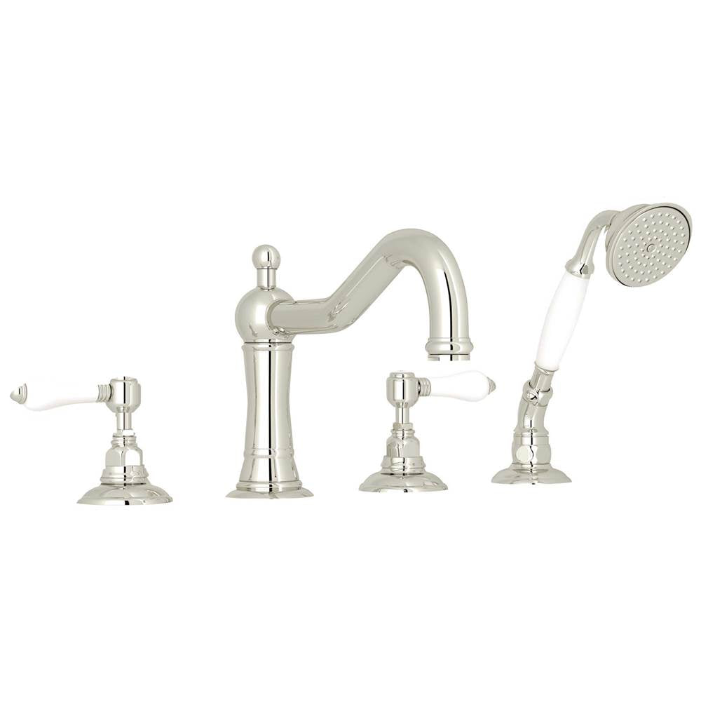 Rohl - Acqui 4-Hole Deck Mount Tub Filler - Polished Nickel