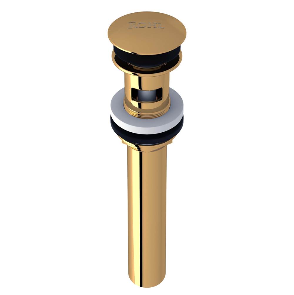 Rohl - Lavatory Push Drain With Overflow - Unlacquered Brass
