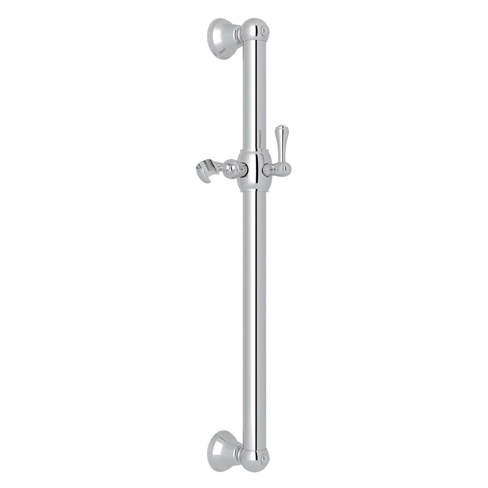 Rohl - 24'' Grab Bar With Sliding Handshower Holder - Polished Chrome