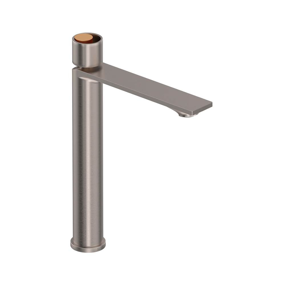 Rohl - EclissiE Single Handle Tall Lavatory Faucet - Satin Nickel With Satin Gold