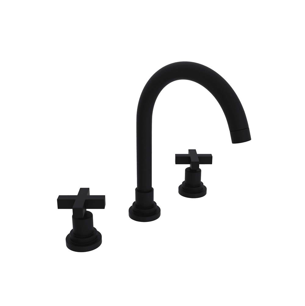 Rohl - Lombardia Widespread Lavatory Faucet With C-Spout - Matte Black