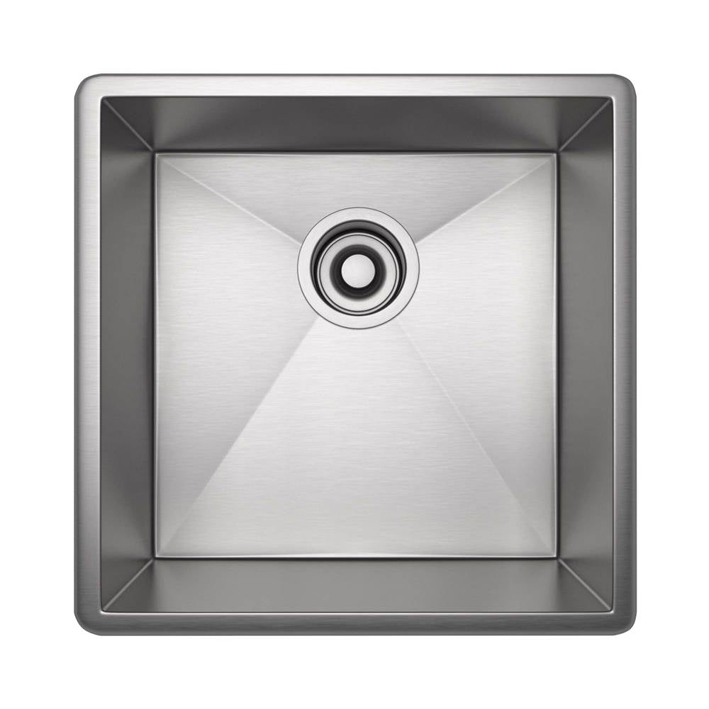 Rohl - ForzeE 15'' Single Bowl Stainless Steel Kitchen Or Bar/Food Prep Sink - Brushed Stainless Steel
