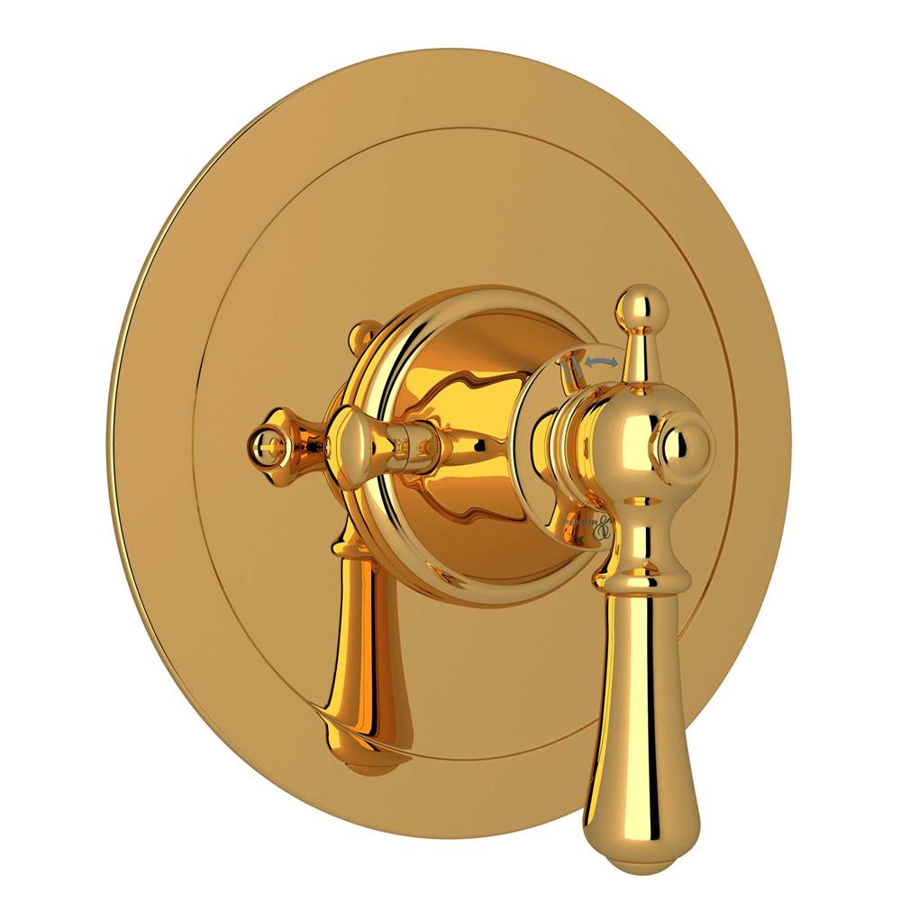 Rohl - Georgian EraE 3/4'' Round Thermostatic Trim Without Volume Control - Unlacquered Brass