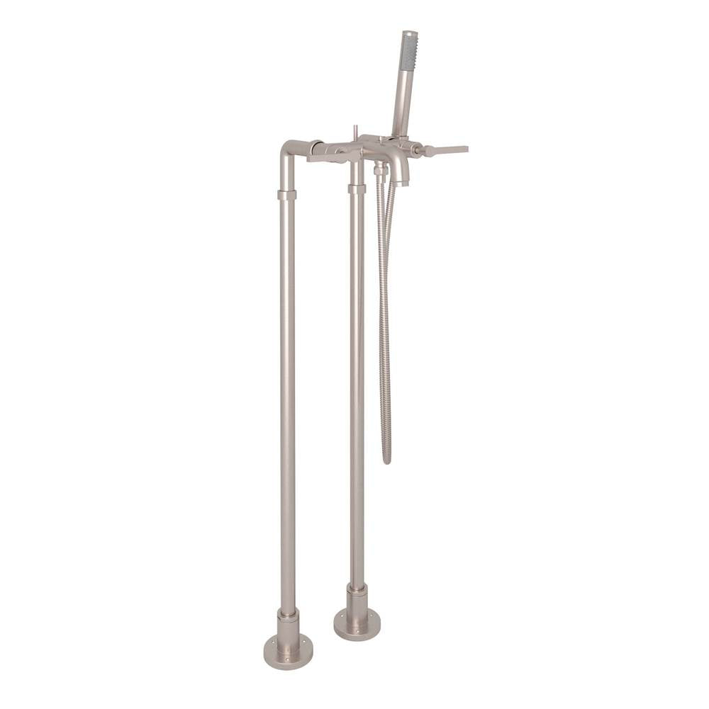 Rohl - Lombardia Floor Mount Tub Filler - Satin Nickel
