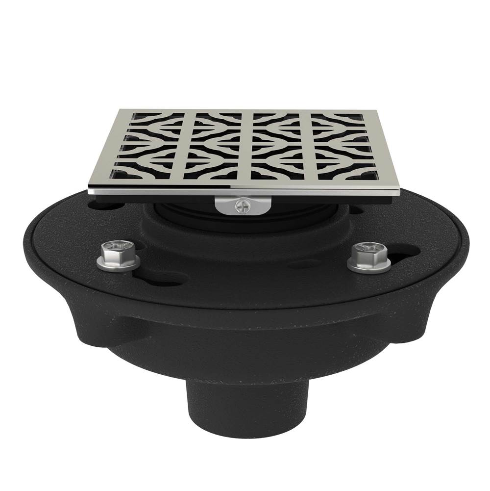 Rohl - Cast Iron 2'' No Hub Drain Kit With 3146 Petal Decorative Cover - Polished Nickel