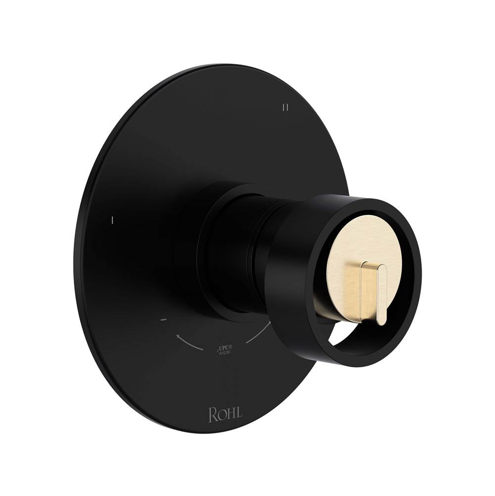 Rohl - EclissiE 1/2'' Therm & Pressure Balance Trim With 3 Functions - Matte Black With Satin Nickel