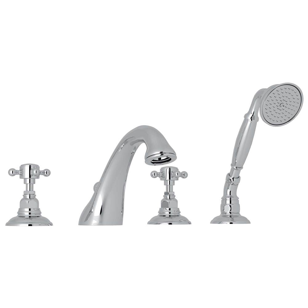 Rohl - Acqui 4-Hole Deck Mount Tub Filler - Polished Chrome