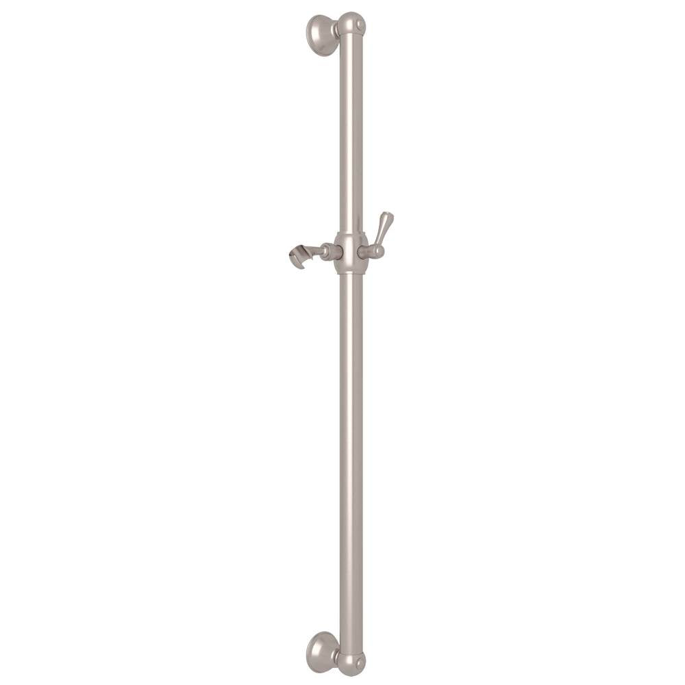 Rohl - 36'' Grab Bar With Sliding Handshower Holder - Satin Nickel