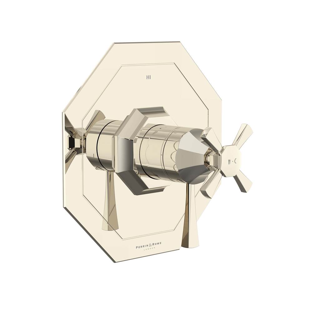 Rohl - DecoE 1/2'' Therm & Pressure Balance Trim With 3 Functions - Polished Nickel
