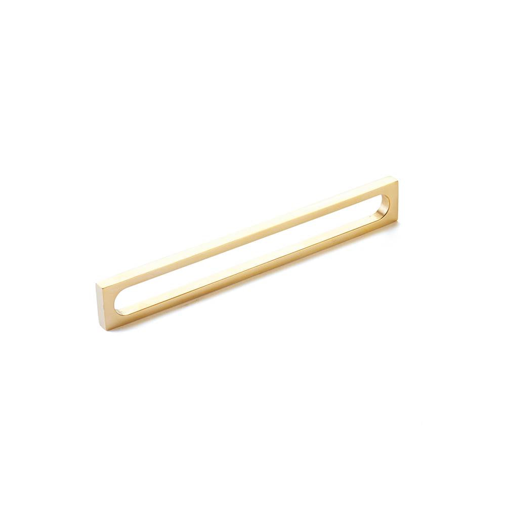 Schaub And Company - Pull, Modern Oval Slot, Unlacquered Brass, 8'' cc - Unlacquered Brass
