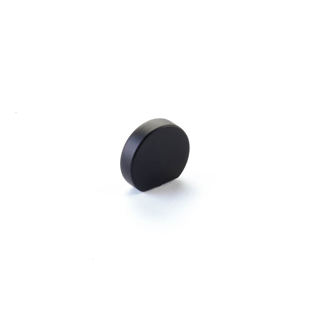 Schaub And Company - Knob, Modern Oval, Matte Black, 1'' Width, 7/8'' cc - Matte Black