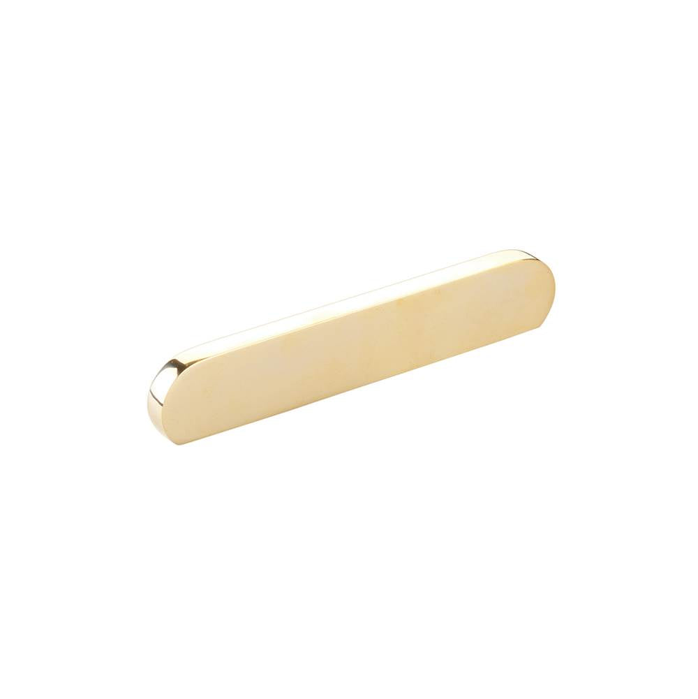Schaub And Company - Pull, Modern Oval, Unlacquered Brass, 4'' and 5'' cc - Unlacquered Brass