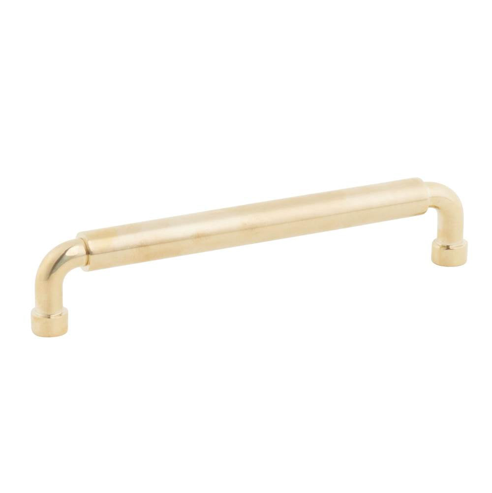 Schaub And Company - NOHO, Cabinet Pull, Round, 6'' cc, Unlacquered Brass - Unlacquered Brass