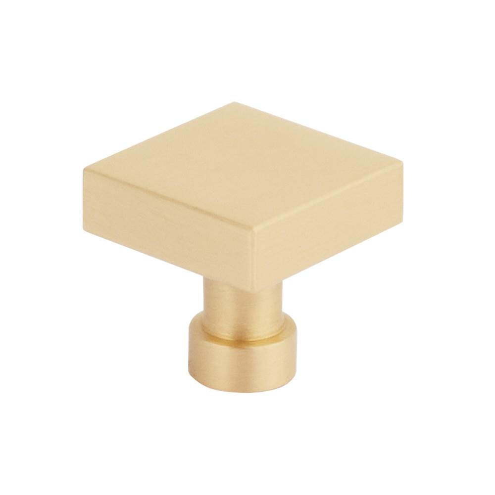 Schaub And Company - NOHO, Cabinet Knob, Square, Satin Brass - Satin Brass