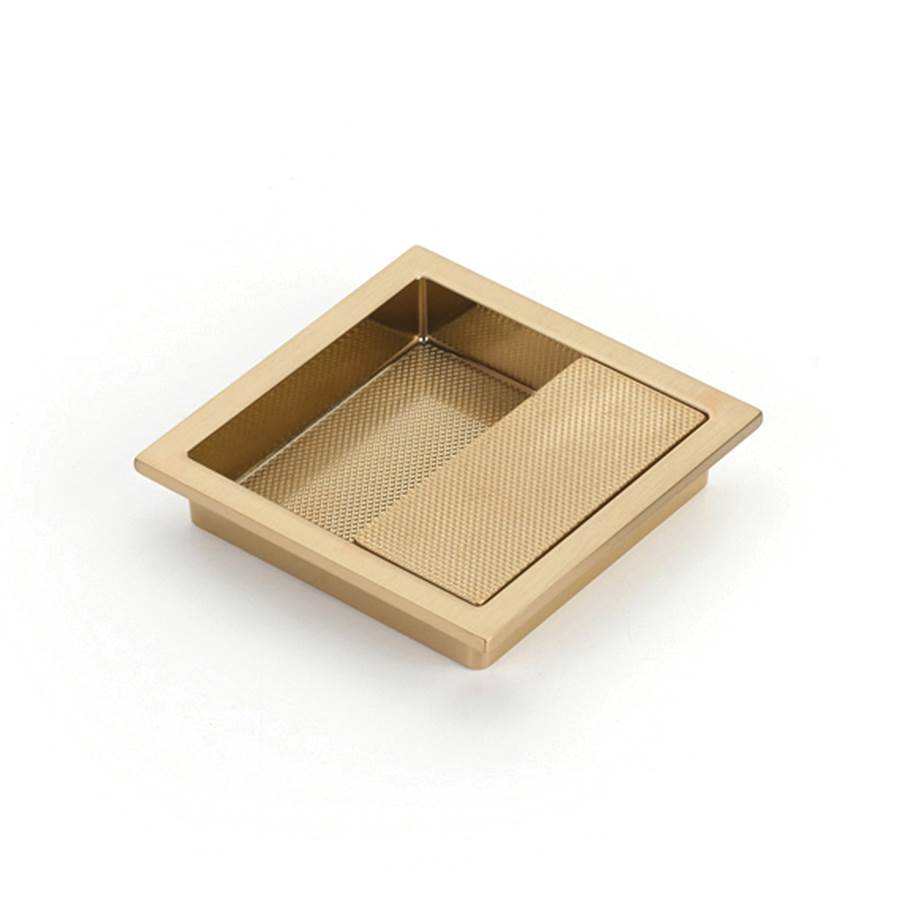 Schaub And Company - MODO Recessed Pull, Signature Satin Brass, 3-7/8'' x 3-7/8'' Overall - Signature Satin Brass