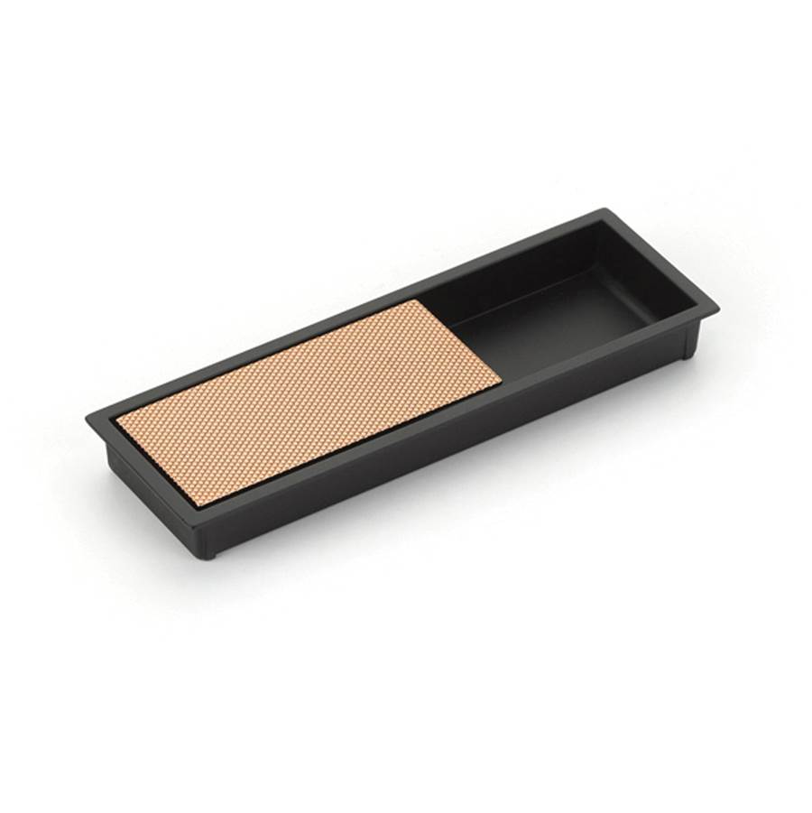 Schaub And Company - Modo, Rectangular Mixed Recessed Pull, Matte Black/Polished Rose Gold, 6-1/4'' X 2'' Overall - Matte Black