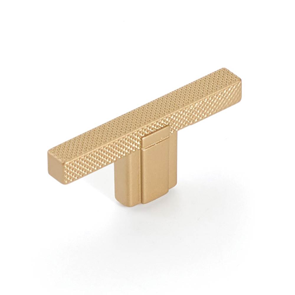 Schaub And Company - Quadrato, T-Knob, signature Satin Brass, 2-1/2'' - Signature Satin Brass