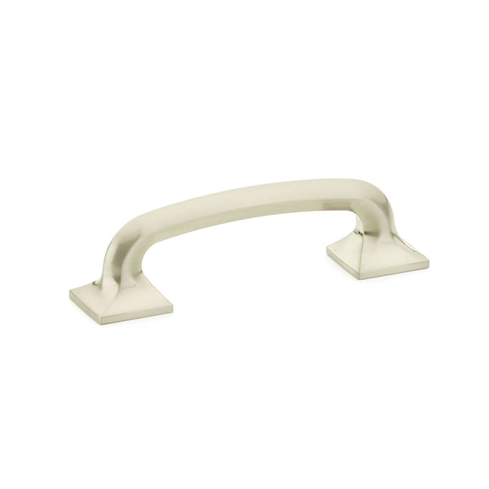 Schaub And Company - Pull, Square Bases, Brushed Nickel, 3-1/2'' cc - Brushed Nickel
