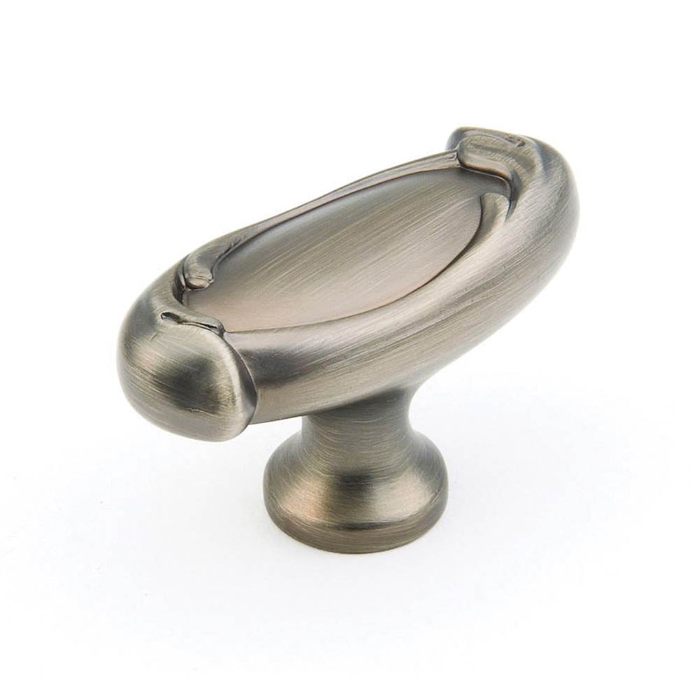 Schaub And Company - Knob, Oval, Antique Nickel, 1-7/8'' - Antique Nickel