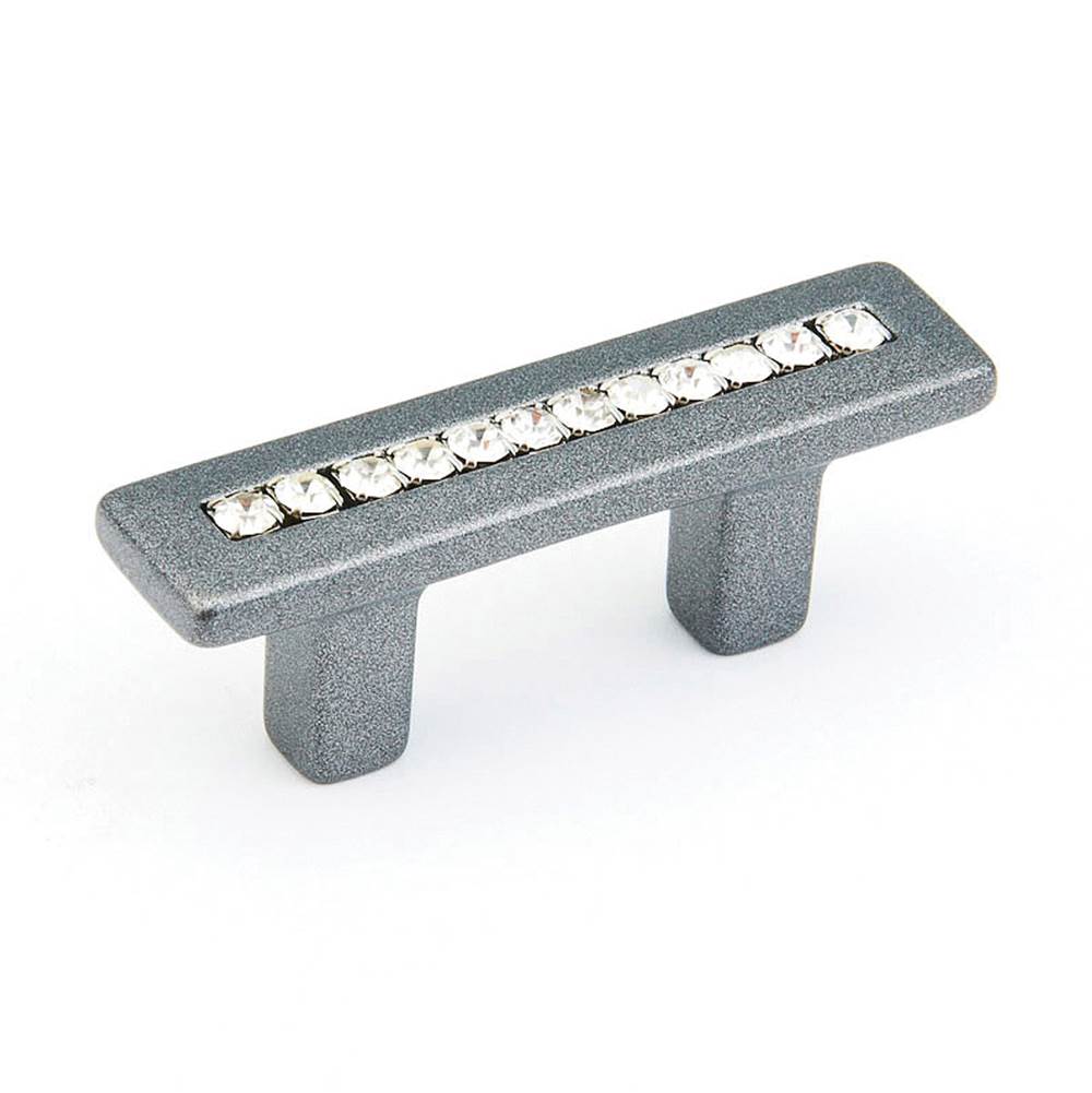 Schaub And Company - Pull, Milano Silver w/crystals 32 mm cc - Milano Silver