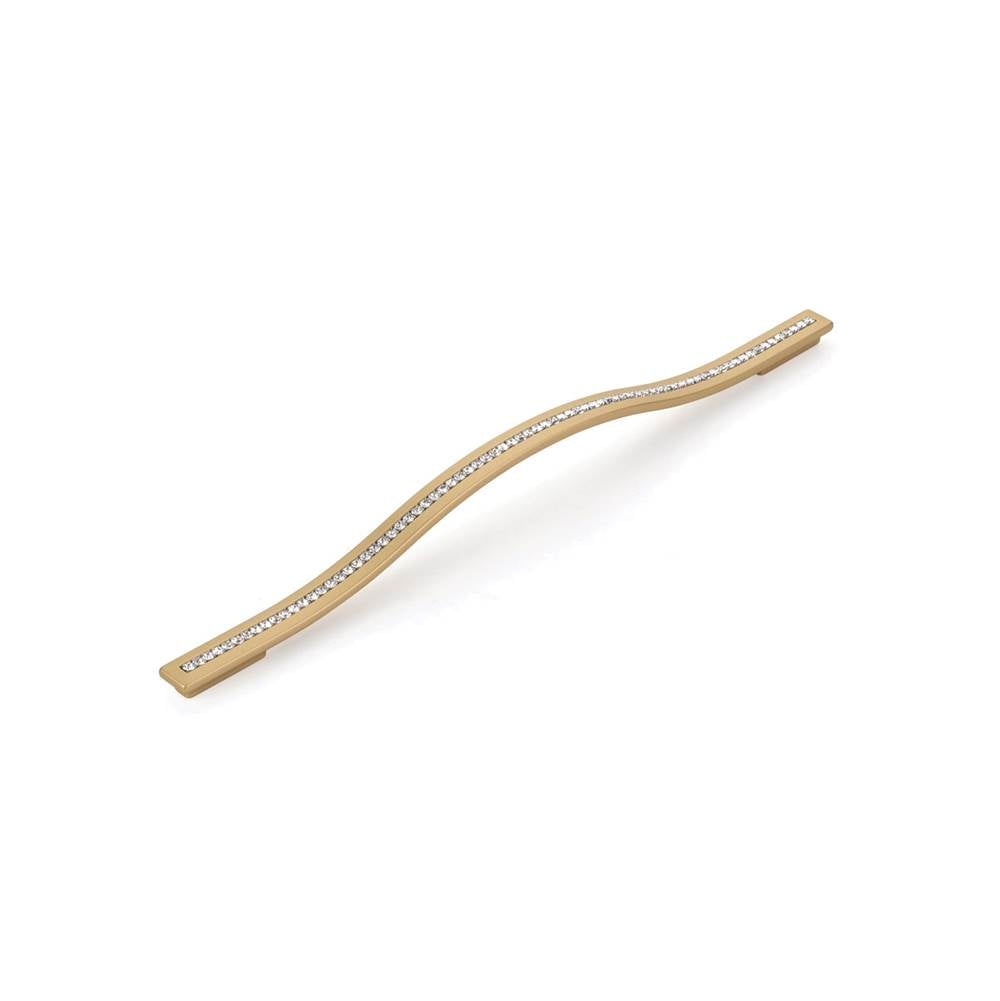 Schaub And Company - Skyevale, Pull, Signature Satin Brass with Crystals, 288/320 mm cc - Signature Satin Brass