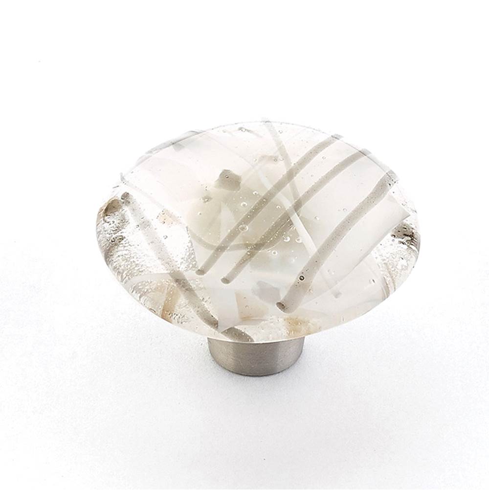Schaub And Company - Knob, Round, White/Grey Confetti, 1-1/2'' dia - Confetti White,Gray
