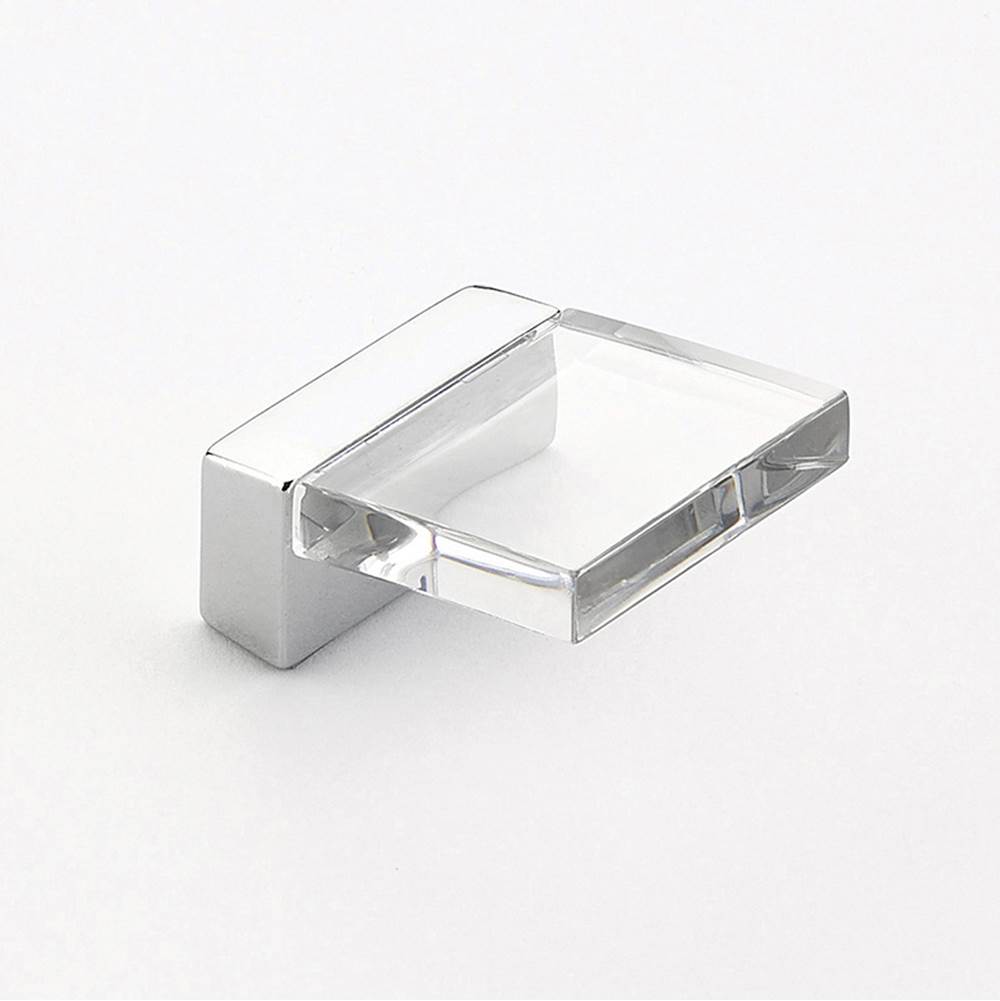 Schaub And Company - Positano, Finger Pull, Polished Chrome, Clear, 1/2'' Cc - Polished Chrome
